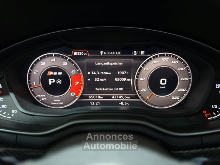 Audi RS5 Coup&eacute; 29 TFSI Quattro &ndash; 450ch &bull; Carbone &bull; Matrix LED &bull; Bang &amp; Olufsen &bull; HUD &bull; Si&egrave;ges RS cuir Nappa - 15