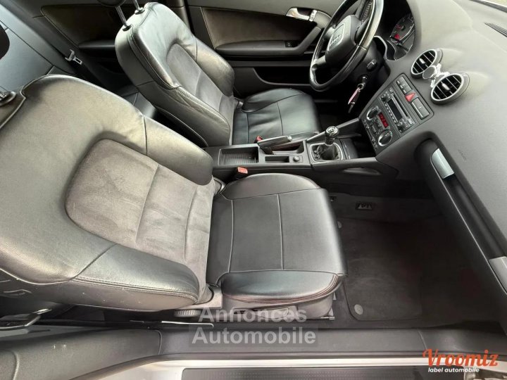 Audi A3 II (8P) 20 FSI Ambiente 16V - 9 cv (150 ch) 16V - BVM6 - 3 portes - Gris - 2005 + CLIM - 8