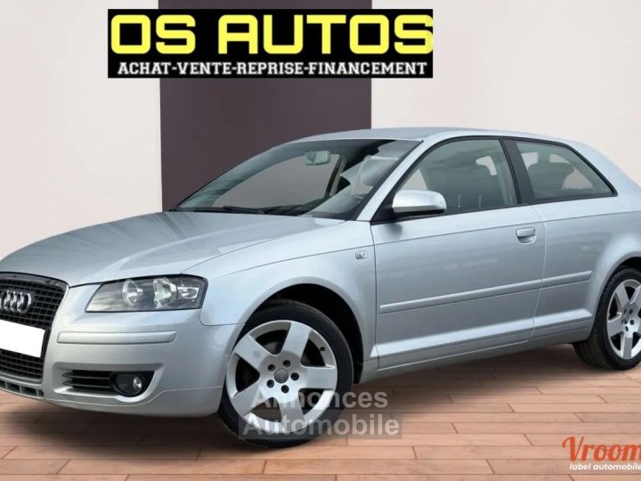 Audi A3 II (8P) 20 FSI Ambiente 16V - 9 cv (150 ch) 16V - BVM6 - 3 portes - Gris - 2005 + CLIM - 1