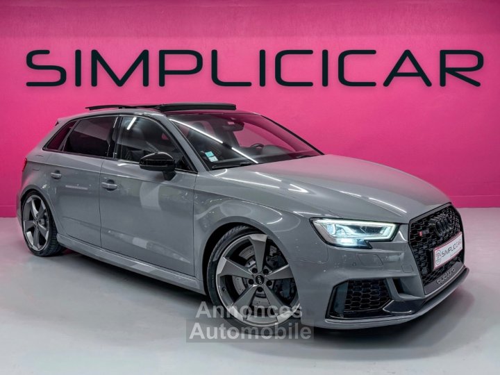 Audi RS3 SPORTBACK 25 TFSI 400 S tronic 7 Quattro - GRIS NARDO - SUIVI COMPLET - TOIT OUVRANT - CAM&Eacute;RA - GARANTIE 12 MOIS - 1