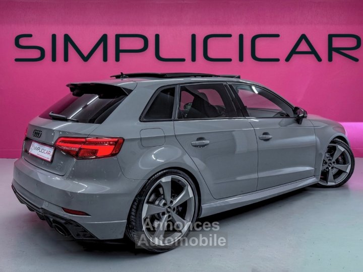 Audi RS3 SPORTBACK 25 TFSI 400 S tronic 7 Quattro - GRIS NARDO - SUIVI COMPLET - TOIT OUVRANT - CAM&Eacute;RA - GARANTIE 12 MOIS - 3