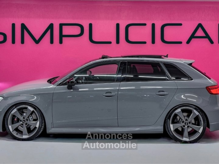 Audi RS3 SPORTBACK 25 TFSI 400 S tronic 7 Quattro - GRIS NARDO - SUIVI COMPLET - TOIT OUVRANT - CAM&Eacute;RA - GARANTIE 12 MOIS - 7
