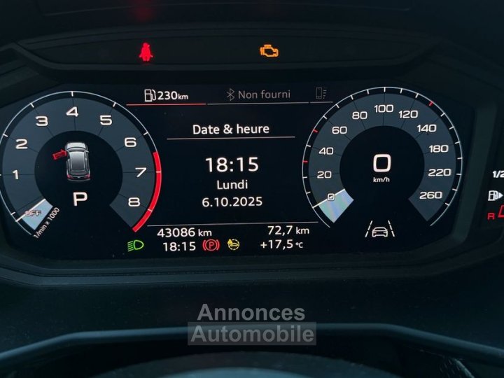 Audi A1 Sportback 30 TFSI 110ch Design Luxe S tronic 7 430 euros par mois Cam&eacute;ra AR R&eacute;gulateur-Limiteur de vitesse Acc&egrave;s et d&eacute;marrage sans cl&eacute; - 7
