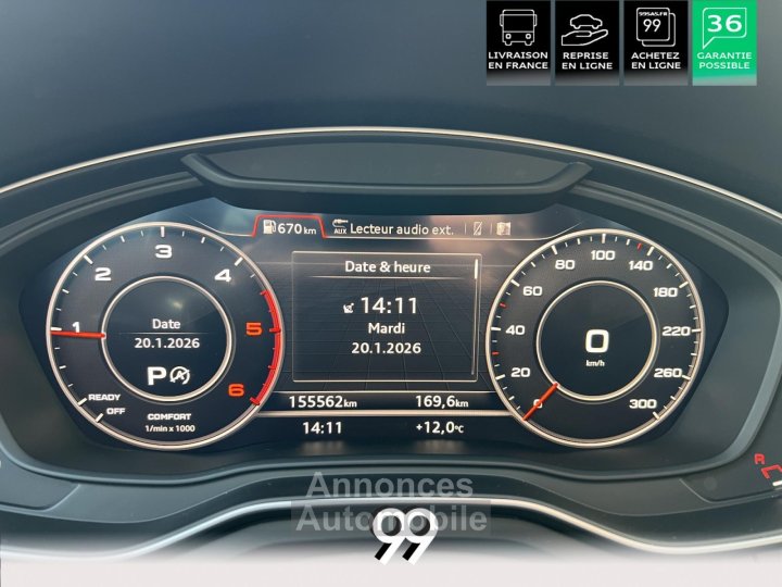 Audi A4 30 V6 TDI - 272 - BREAK S line - si&egrave;ges chauffants - chassis sport - pack &eacute;clairage - 19