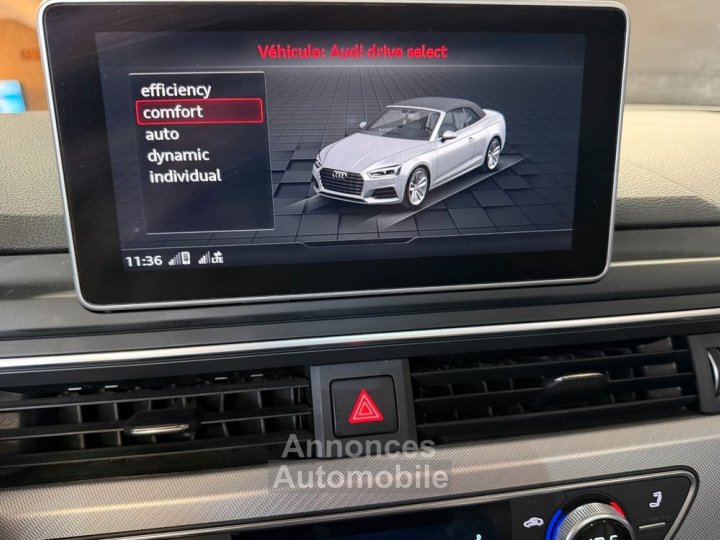 Audi A5 cabriolet 20 40 tdi 190 design luxe s-tronic bva + si&egrave;ges av chauffant-&eacute;lectrique - 12