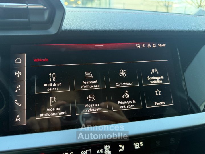 Audi A3 Limousine 15 TFSI 150 CV Mild Hybrid S Tronic7 S Line - Entretien Complet - Régulateur / Caméra de Recul /Sièges Chauff - - 25