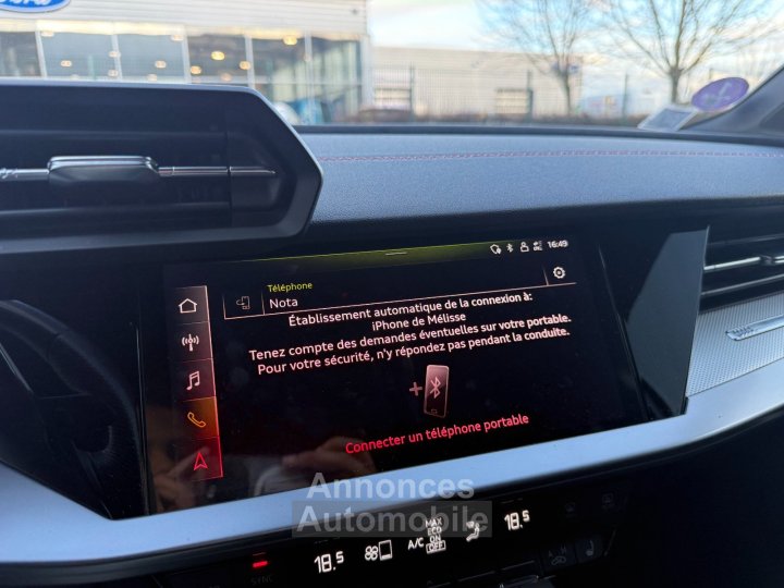 Audi A3 Limousine 15 TFSI 150 CV Mild Hybrid S Tronic7 S Line - Entretien Complet - Régulateur / Caméra de Recul /Sièges Chauff - - 32
