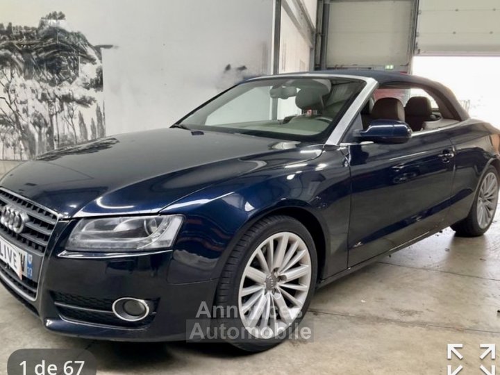 Audi A5 Cabriolet 20 TFSI multitronic 211ch bleue marine capote - 1