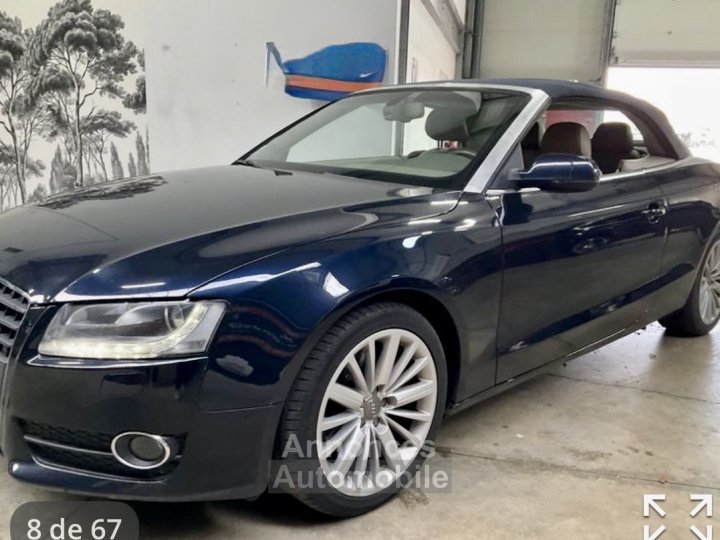Audi A5 Cabriolet 20 TFSI multitronic 211ch bleue marine capote - 4