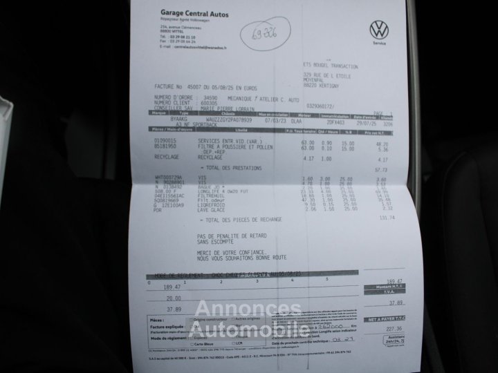 Audi A3 Sportback 30 TFSI 116 CV EDITION GPS 3D I-COKPIT JA 16 FULL LED PACK HIVER BOITE S-TRONIC - 18