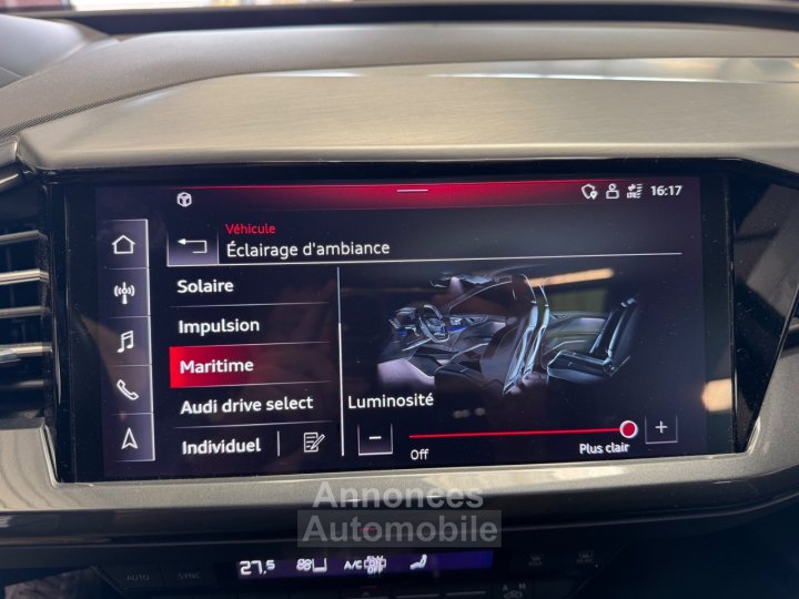 Audi Q4 E-Tron SPORTBACK S line 45 82 kWh quattro 265 ch - Matrix LED - Toit Ouvrant Panoramique - Si&egrave;ges S-Line - Apple CarPlay - 27