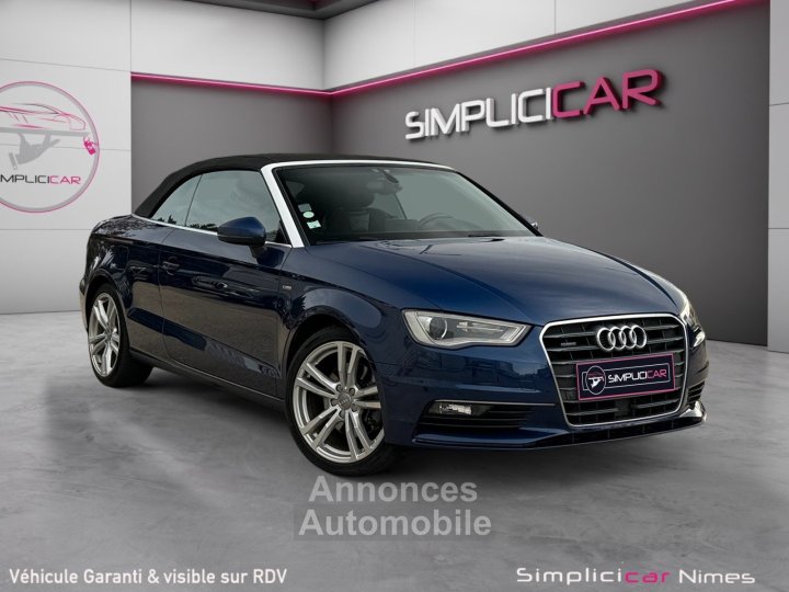 Audi A3 CABRIOLET 20 TDI 184 Quattro S line S tronic 6 - Si&egrave;ge Chauffants - Chauffe nuque - Cam&eacute;ra - GARANTIE 12 MOIS - 1