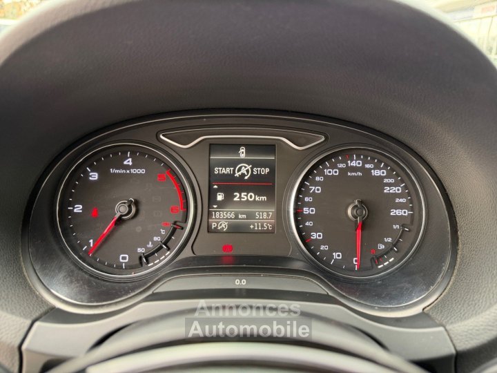 Audi A3 CABRIOLET 20 TDI 184 Quattro S line S tronic 6 - Si&egrave;ge Chauffants - Chauffe nuque - Cam&eacute;ra - GARANTIE 12 MOIS - 18