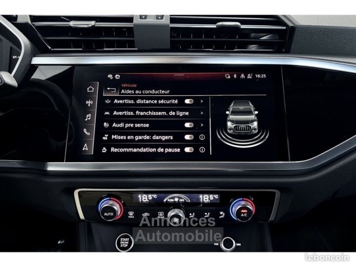 Audi Q3 399/mois GARANTIE 6 ANS 20 TDI 150ch S tronic 7 Gris Nano Pack BLACK FullLED CAMERA VIRTUAL-Cockpit AppleCarPlay AndroidAuto GPS 1&egrave;re MAIN Entretien - 8