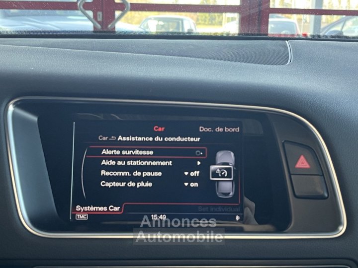 Audi SQ5 3,0 TDI V6 313 BVA8 QUATTRO TOIT PANORAMIQUE OUVRANT GPS CAMERA HIFI B&O KEYLESS BI-XENON PARK P - 11