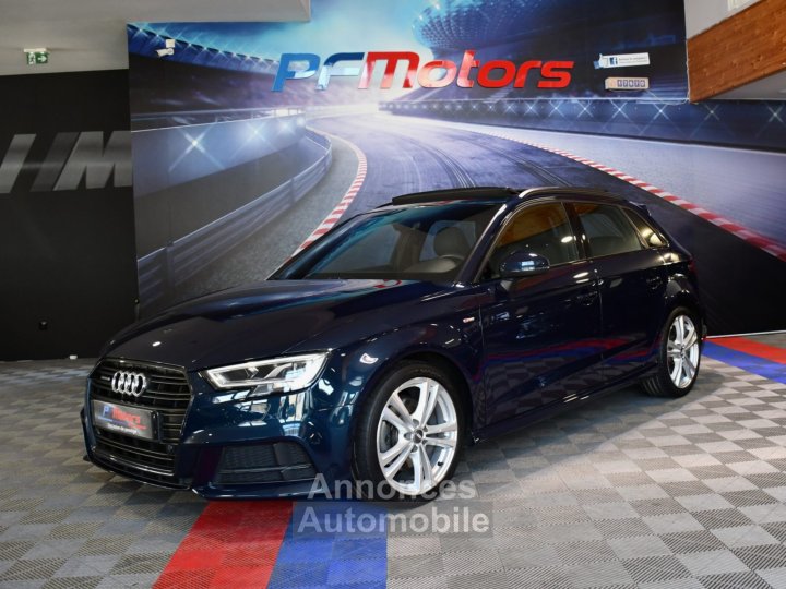 Audi A3 Sportback S-Line 40 TFSI 190 Quattro S-Tronic GPS TO Keyless Si&egrave;ges &Eacute;lectriques Drive LED Cam&eacute;ra JA 18 Bleu Cosmos - 5