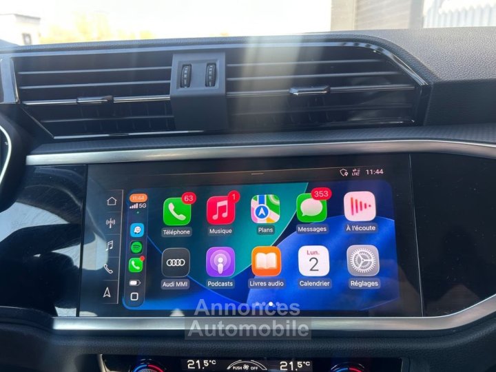 Audi Q3 15l 35 tfsi 150ch design apple carplay sans fil %2B sieges chauffants radars av-ar - 17