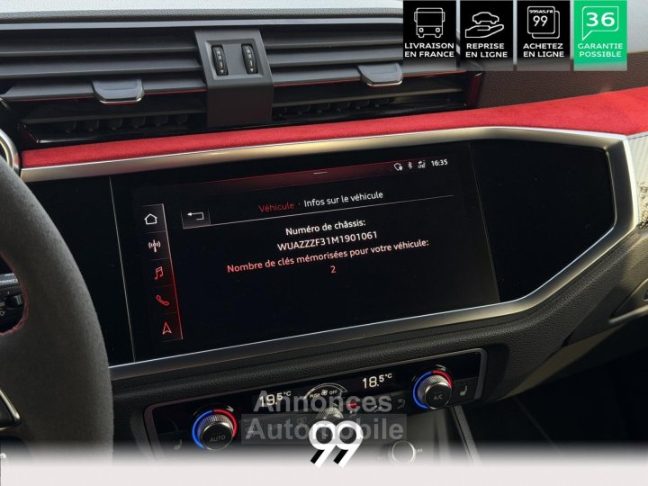 Audi RS Q3 Sportback RSQ3 SPORTBACK 400CH 25 TFSI IMMAT FRANCE ECHAPPEMENT SPORT LIVRAISON REPRISE FINANCEMENT CRY - 20