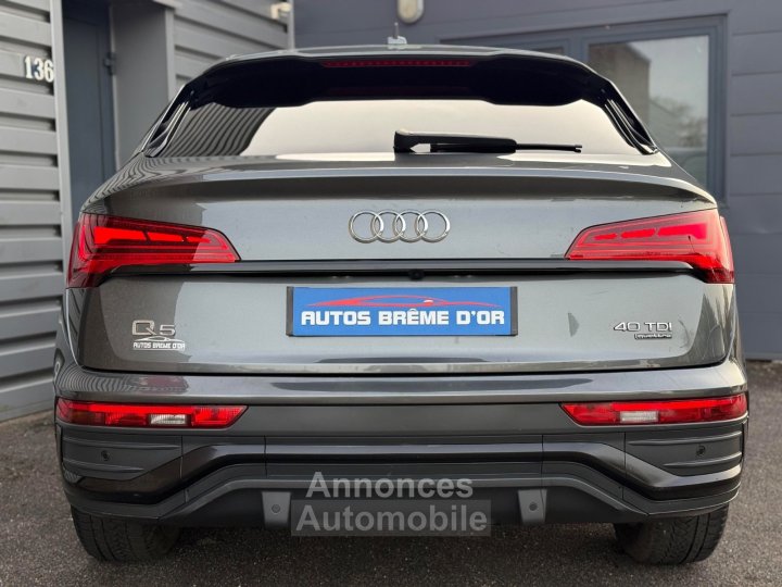 Audi Q5 Sportback 399/mois GARANTIE 6 ANS 4X4 40 TDI 204ch QUATTRO S TRONIC 7 S LINE Camera COCKPIT M&eacute;plat BANG OLUFSEN FullLED 1&egrave;re MAIN Origine fran&ccedil;aise - 6